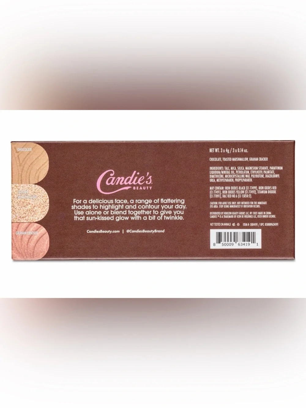 Candie's Trio Face Contour Palette - S’mores (Warm Tones) Sun-Kissed Glow
